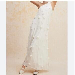 FREE PEOPLE  Blossom Bliss Maxi Dress Floral One Shoulder Snow White Size 0